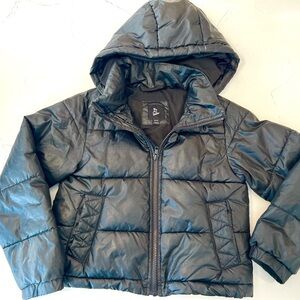 art class Shiny Black Puffer girls Jacket